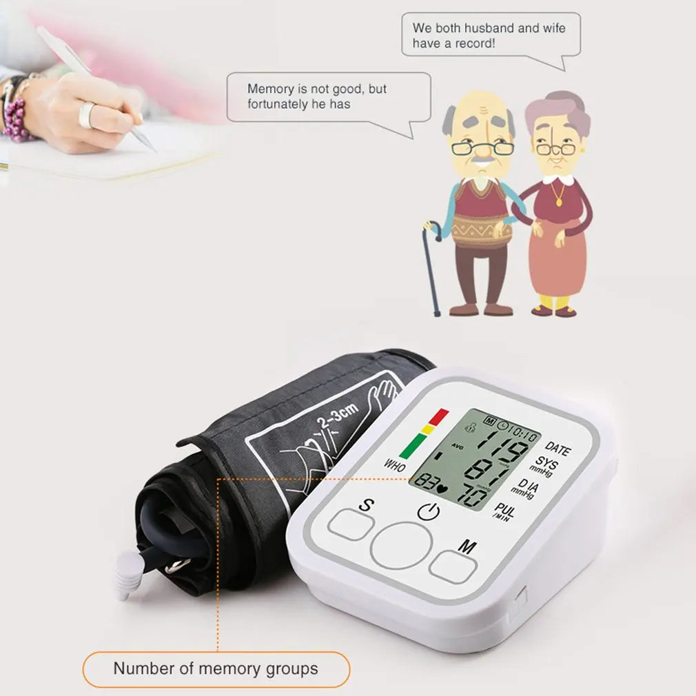 Tensiomètre Électronique de Bras - Moniteur de Pression Artérielle, Fréquence Cardiaque & Pouls, Automatique & Médical