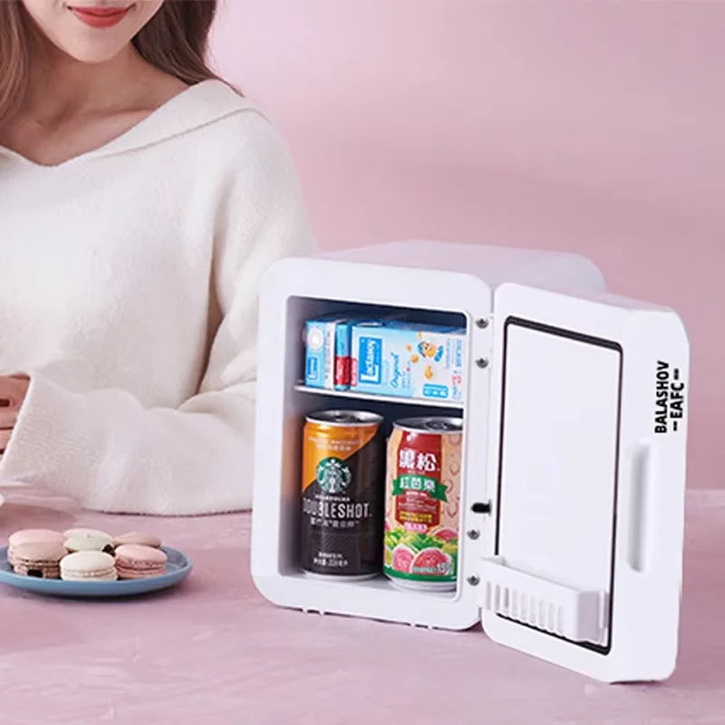 Mini Frigo 4L avec Miroir LED - Réfrigérateur Portable pour Cosmétiques & Soins, Utilisation à Domicile ou en Voiture