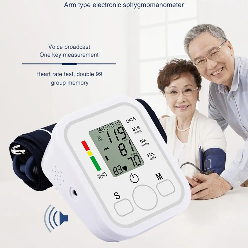 Tensiomètre Électronique de Bras - Moniteur de Pression Artérielle, Fréquence Cardiaque & Pouls, Automatique & Médical