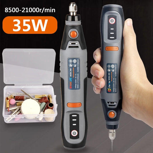 Mini Outil Rotatif Sans Fil 35W – USB Rechargeable, 3 Vitesses, Perçage & Gravure