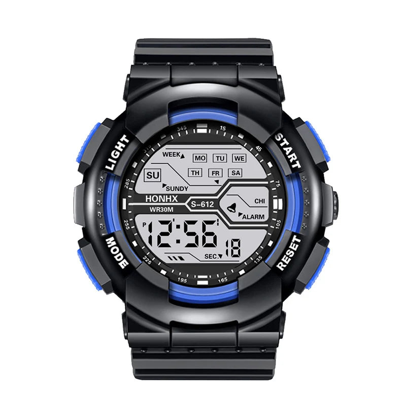 Montre Sport Étanche pour Homme - Grand Écran LED, Multifonction, Affichage Lumineux, Style Militaire