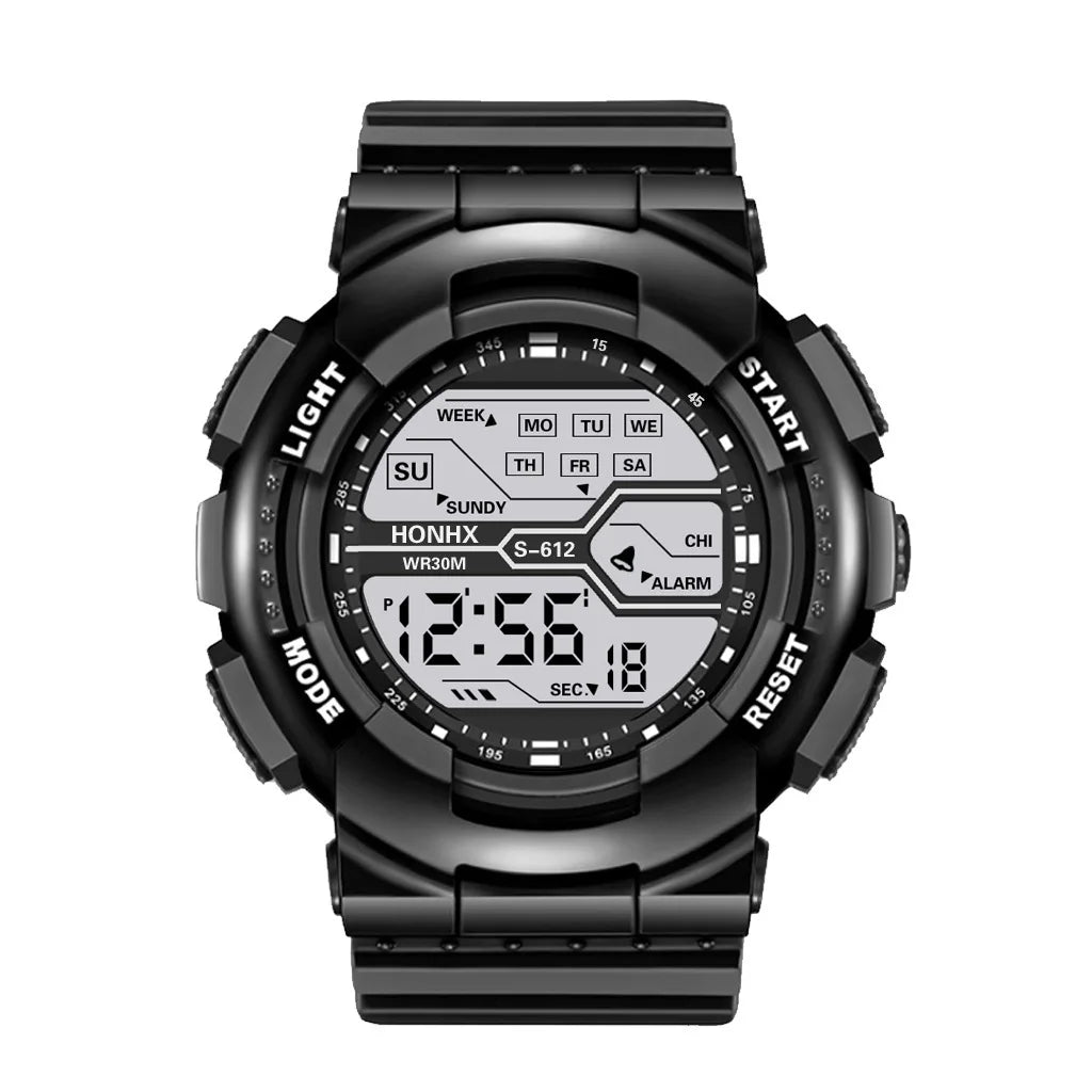 Montre Sport Étanche pour Homme - Grand Écran LED, Multifonction, Affichage Lumineux, Style Militaire