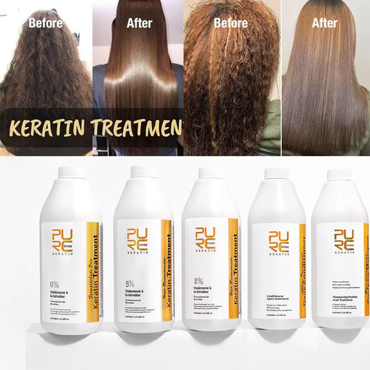Traitement Lissage à la Kératine – 0%/5%/8%/12% – Soin Lissant & Réparateur (1000ml)