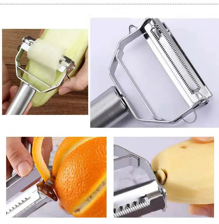 Éplucheur de Cuisine Multifonction – Acier Inoxydable, Durable et Polyvalent