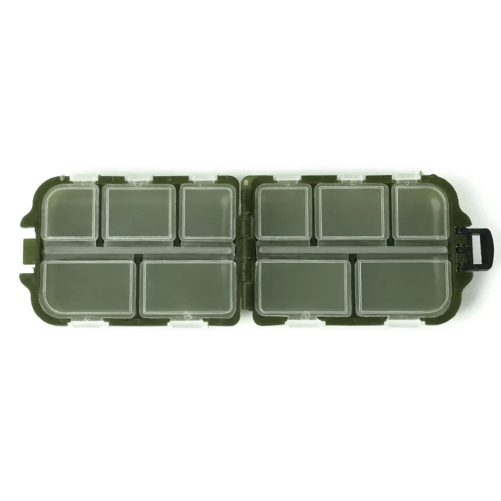 Boîte de Rangement de Pêche - 10 Compartiments, Étanche, Organisateur d’Appâts, Hameçons & Accessoires