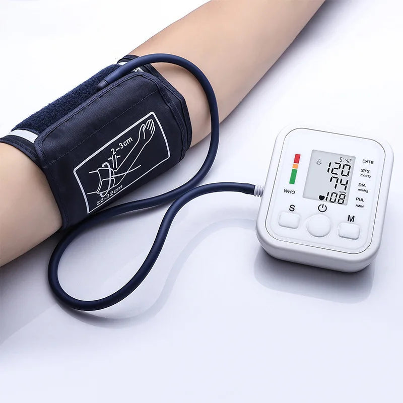 Tensiomètre Électronique de Bras - Moniteur de Pression Artérielle, Fréquence Cardiaque & Pouls, Automatique & Médical