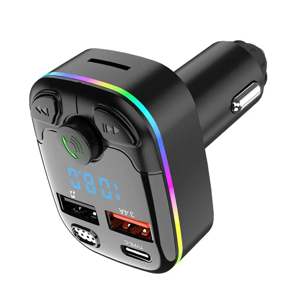 Transmetteur FM Sans Fil pour Voiture - Adaptateur Bluetooth, Chargeur USB Double, Lecteur MP3 & Kit Mains Libres