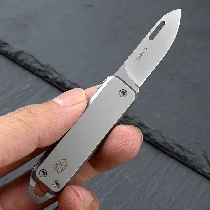 Couteau Pliant Multifonction en Acier Inoxydable - Compact, Portable, Porte-Clés, Couteau de Poche pour Extérieur & Maison
