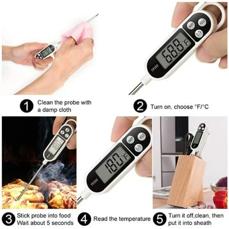 Thermomètre Alimentaire Digital TP300 - Sonde pour Viande, Eau, Huile & Cuisson