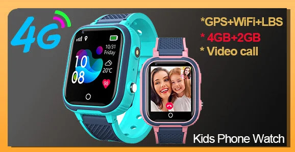 Montre Connectée 4G pour Enfants LT21 - GPS, WiFi, Appel Vidéo, SOS, Étanche IP67