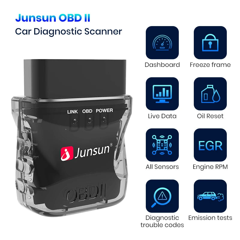 Junsun Mini ELM327 Bluetooth – Scanner OBD2 pour Diagnostic Automobile