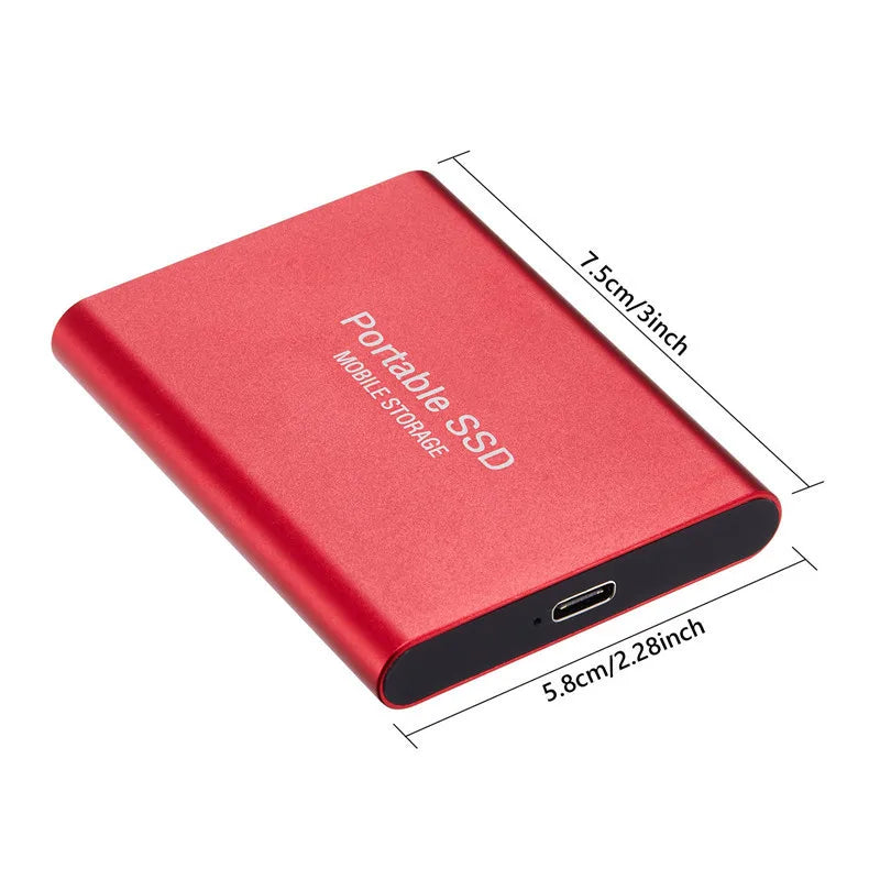 Disque Dur Externe SSD Ultra Fin - 128 To, Portable, USB 3.0, Compatible PC & Mac