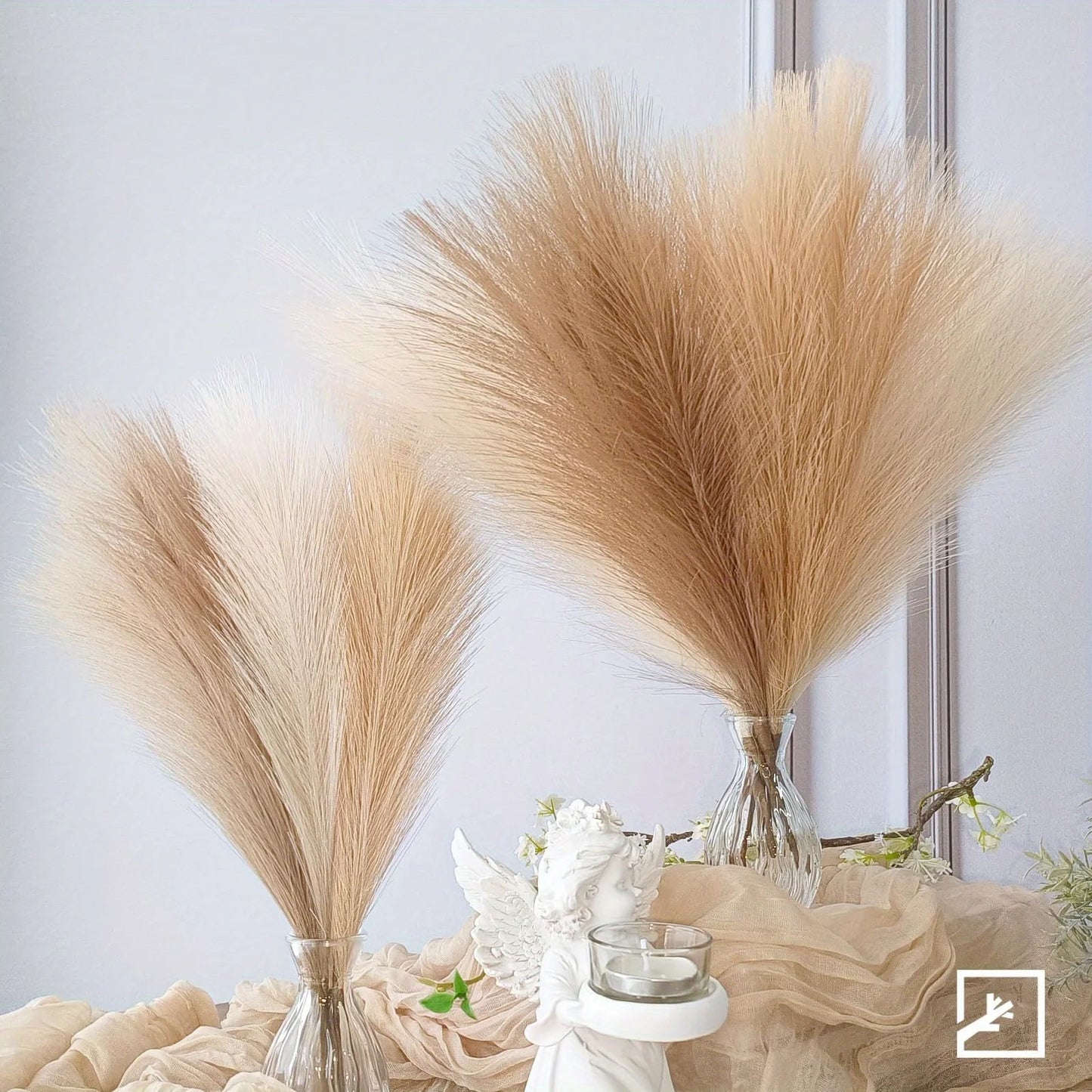 Lot de 6 Plumes de Herbe de Pampa Artificielle - Décoration Florale pour Maison, Mariage, Noël & DIY