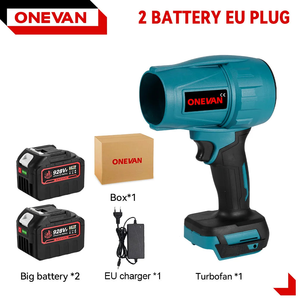 ONEVAN Souffleur Électrique Brushless 2000W - Turbo Jet 200M/S, Séchage Voiture & Soufflage Poussière, Compatible Batterie Makita 18V