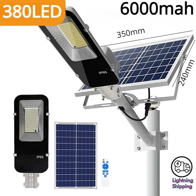 Lampe Solaire Puissante 200W - Éclairage Extérieur Étanche, 6000mAh, Allumage Automatique Crépuscule à l’Aube