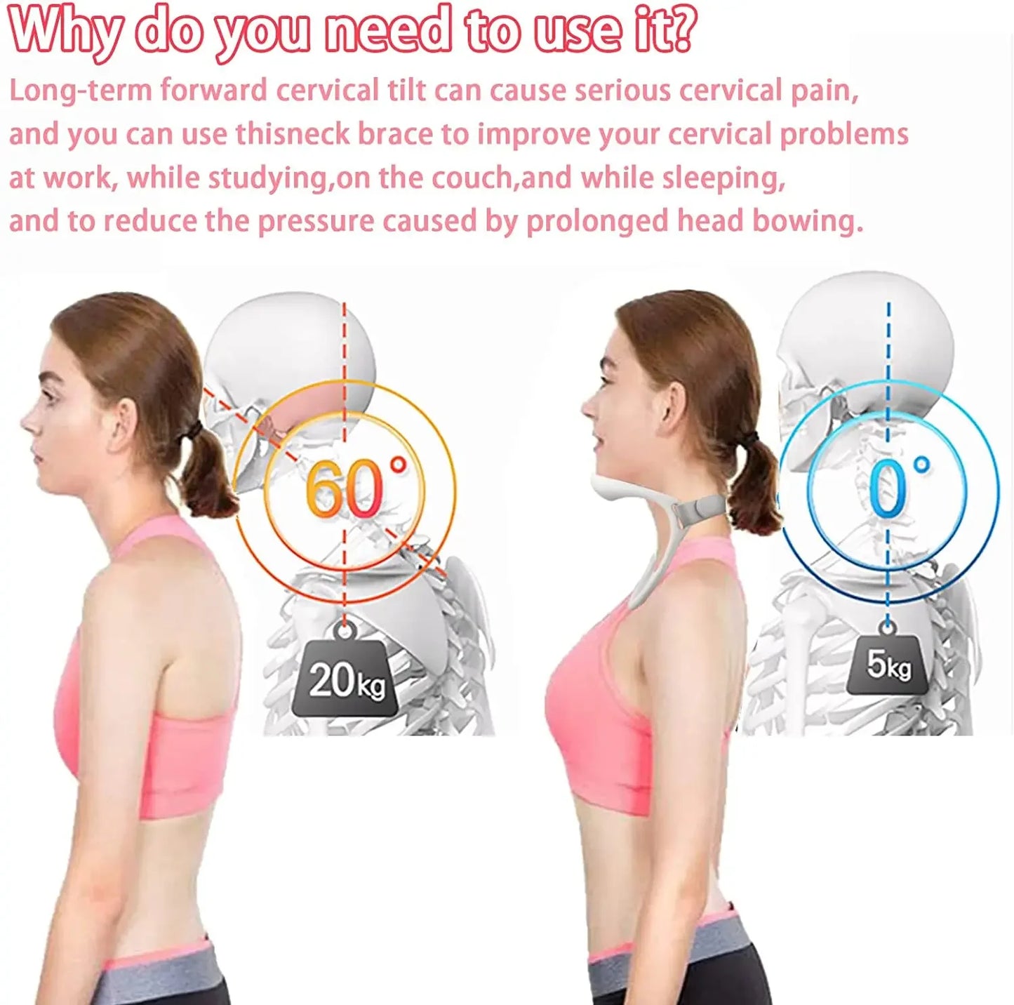 Correcteur de Posture & Collier Cervical – Traction et Soutien pour le Cou