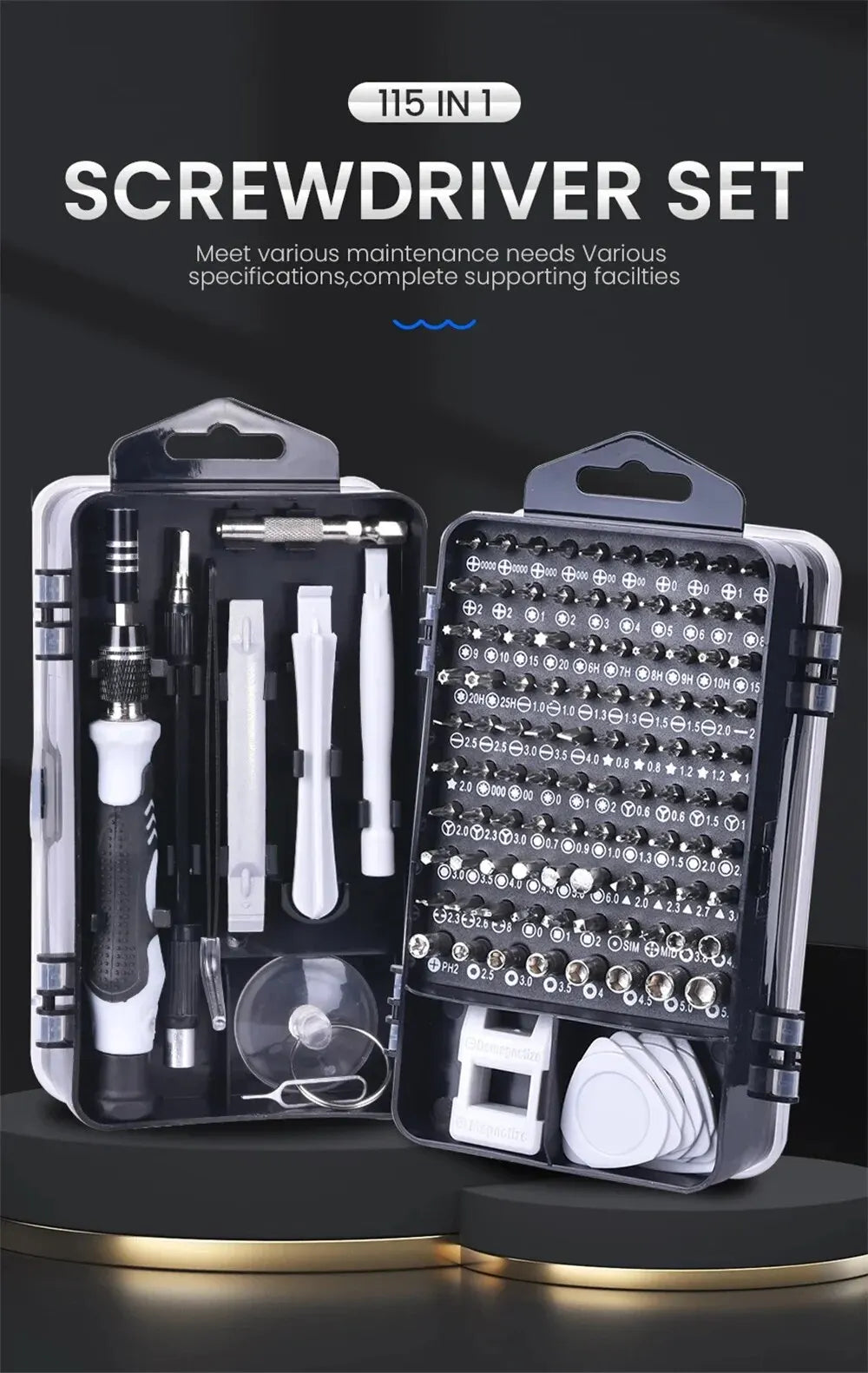 Kit Tournevis de Précision 115 en 1 – Outils Magnétiques Professionnels pour Réparation Électronique !