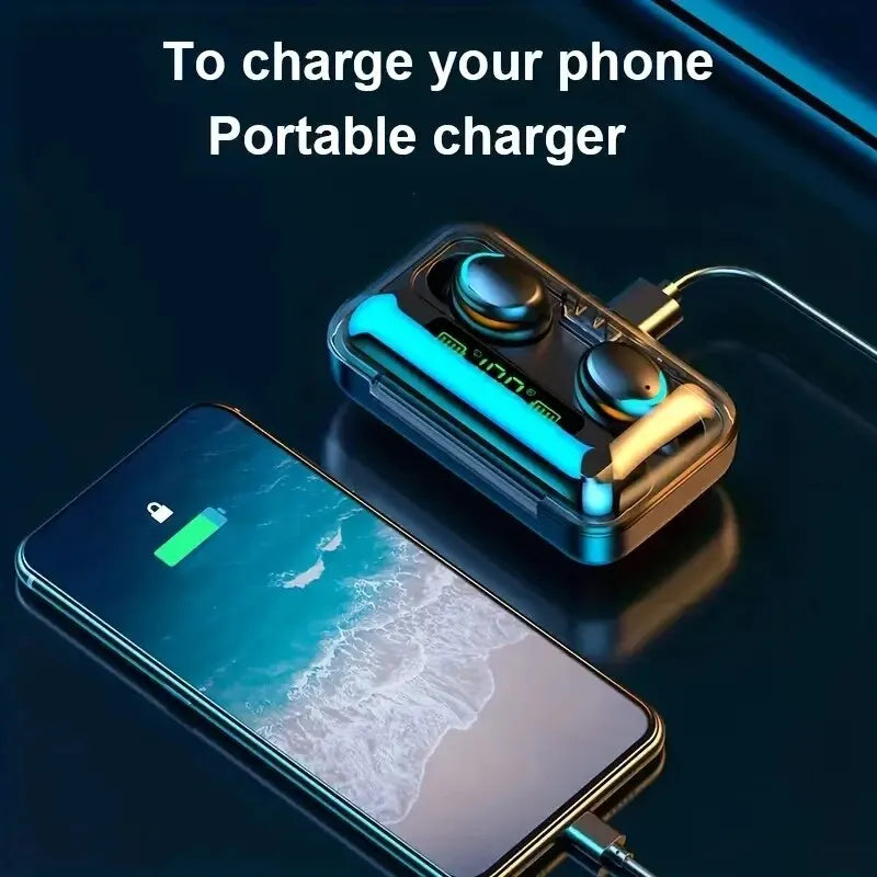 Écouteurs Sans Fil Bluetooth F9 - TWS Étanches, Affichage Digital, Boîtier de Charge Grande Capacité
