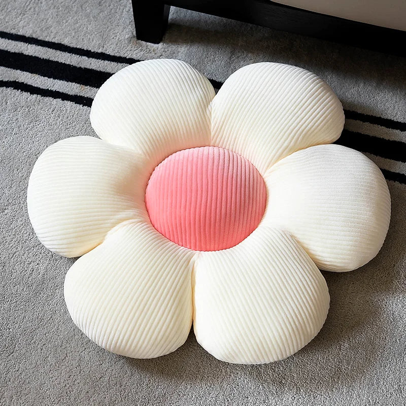 Coussin Fleur en Peluche - Décoration Féminine, Coussin de Siège en Forme de Fleur, Chambre d’Enfant, Salon & Baie Vitrée