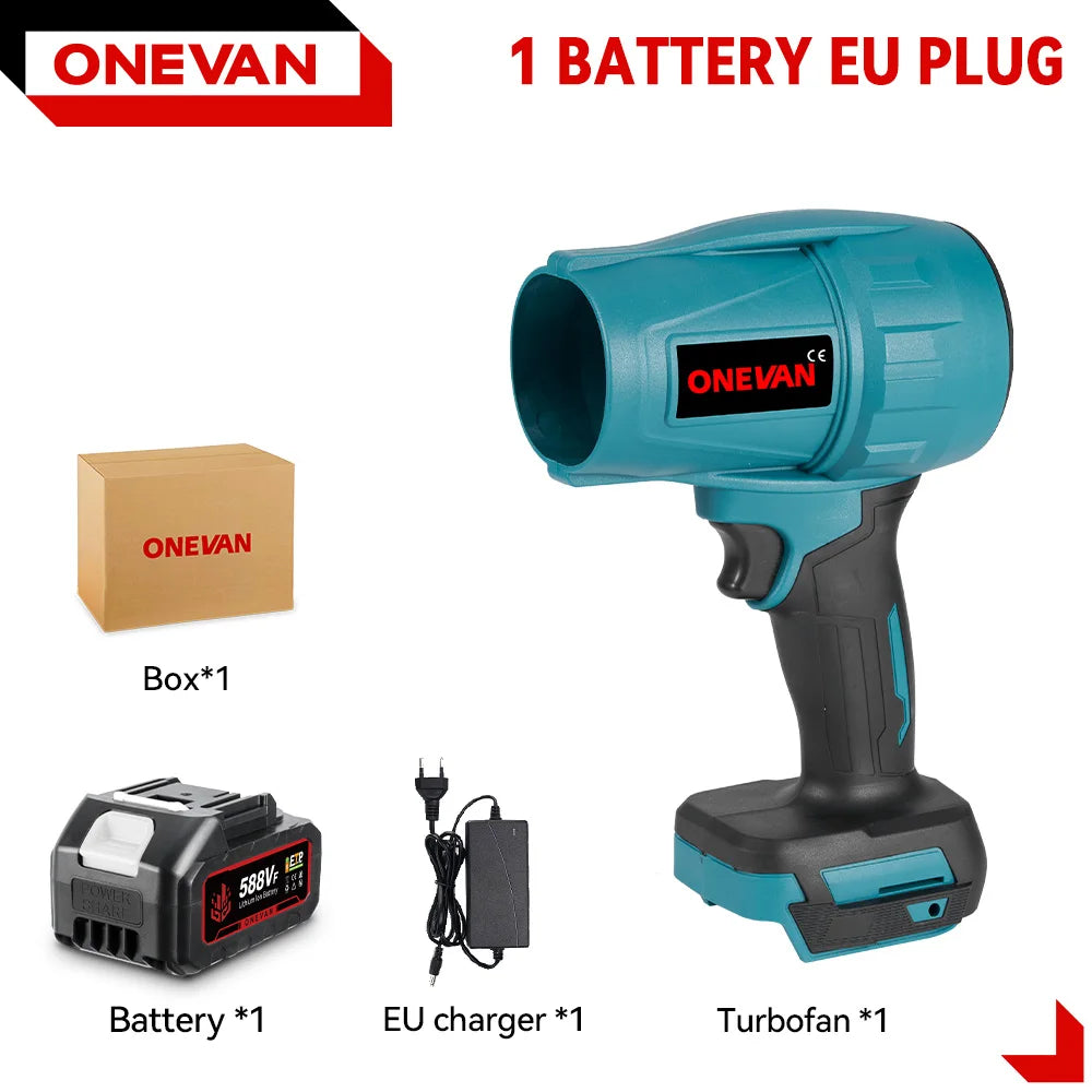 ONEVAN Souffleur Électrique Brushless 2000W - Turbo Jet 200M/S, Séchage Voiture & Soufflage Poussière, Compatible Batterie Makita 18V