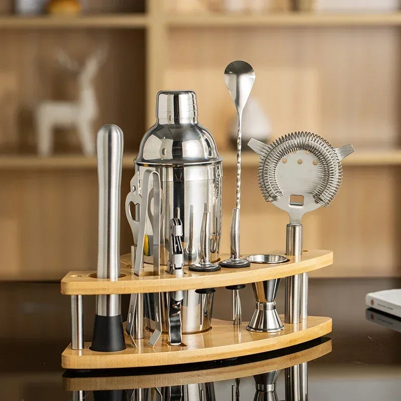Kit Cocktail Shaker en Acier Inoxydable – 1/3/6/9/11 Pièces, Outils de Barman