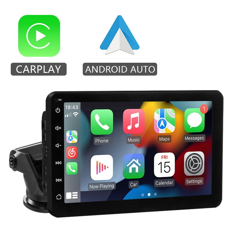 Hippcron Radio de Voiture 7" - Écran Tactile, CarPlay & Android Auto Sans Fil, Lecteur Multimédia Universel