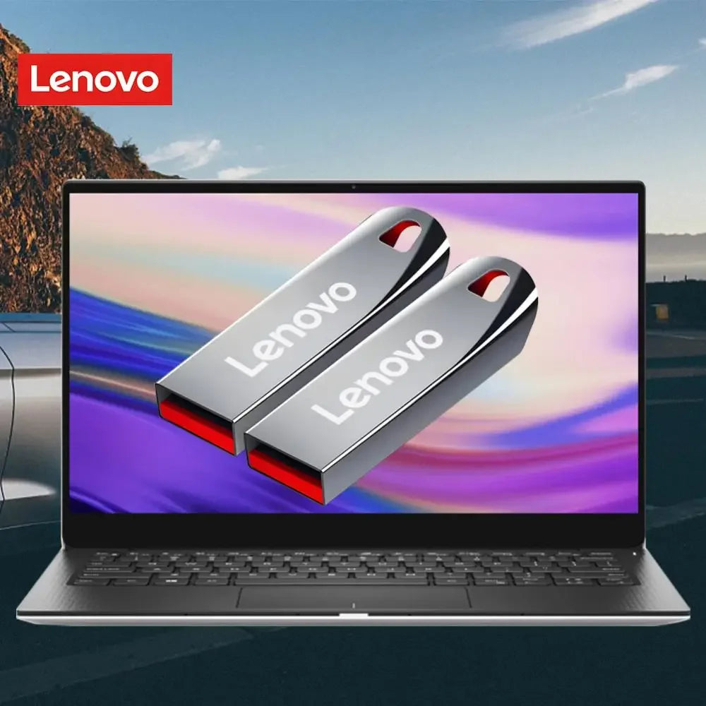 Clé USB Lenovo 2 To - USB 3.0 Haute Vitesse, Métal, Étanche, Stockage Portable