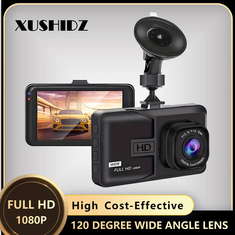 XUSHIDZ 1080P HD Dash Cam - Enregistreur Vidéo DVR Voiture, Vision Nocturne, Surveillance 24h, G-Sensor, Enregistrement en Boucle