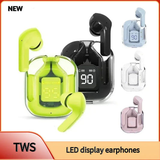🎧 Écouteurs Sans Fil T2 – Bluetooth, Son HiFi, Écran LED & Design Transparent 🎧