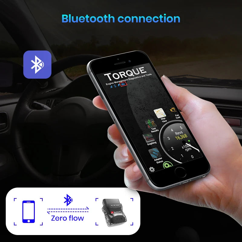 Junsun Mini ELM327 Bluetooth – Scanner OBD2 pour Diagnostic Automobile