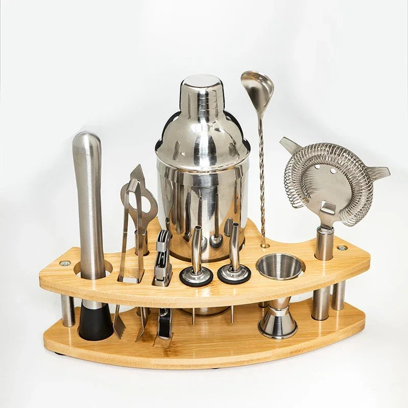 Kit Cocktail Shaker en Acier Inoxydable – 1/3/6/9/11 Pièces, Outils de Barman