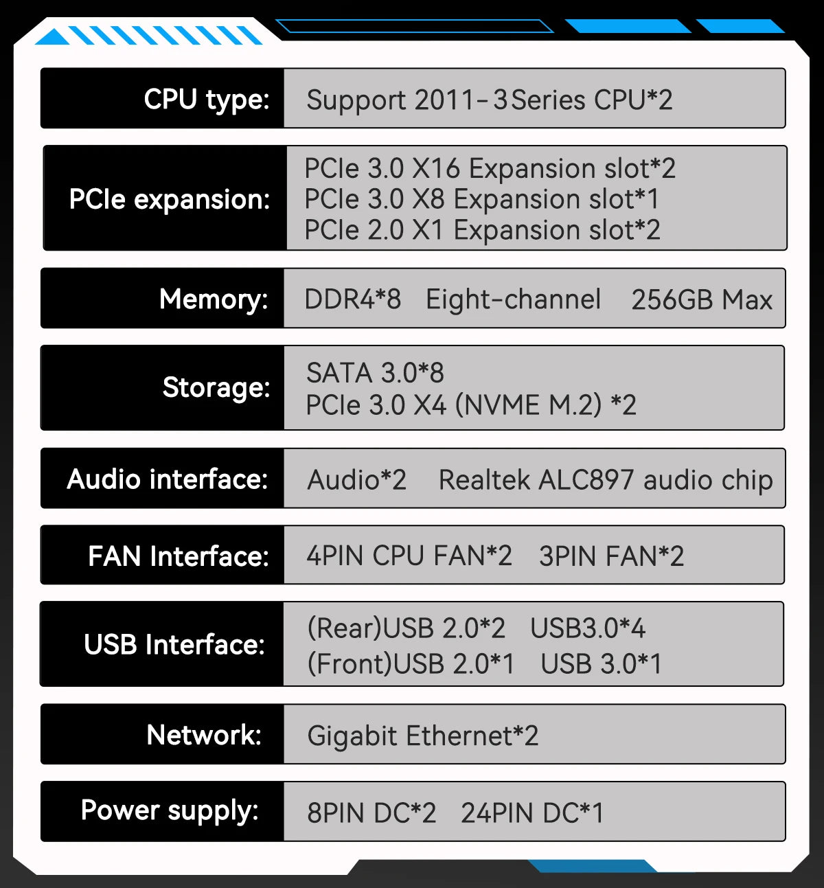 Carte Mère MACHINIST X99 MD8 - LGA 2011-3, Support Dual CPU Xeon V3/V4, DDR4, NVMe M.2, E-ATX