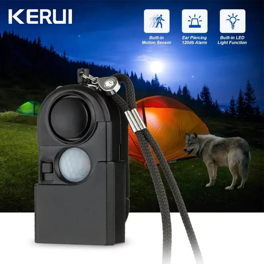 Alarme de Détection de Mouvement KERUI - Mini Alarme Portable 120dB, Sirène SOS & LED, Sécurité pour Voyage, Maison & Enfants