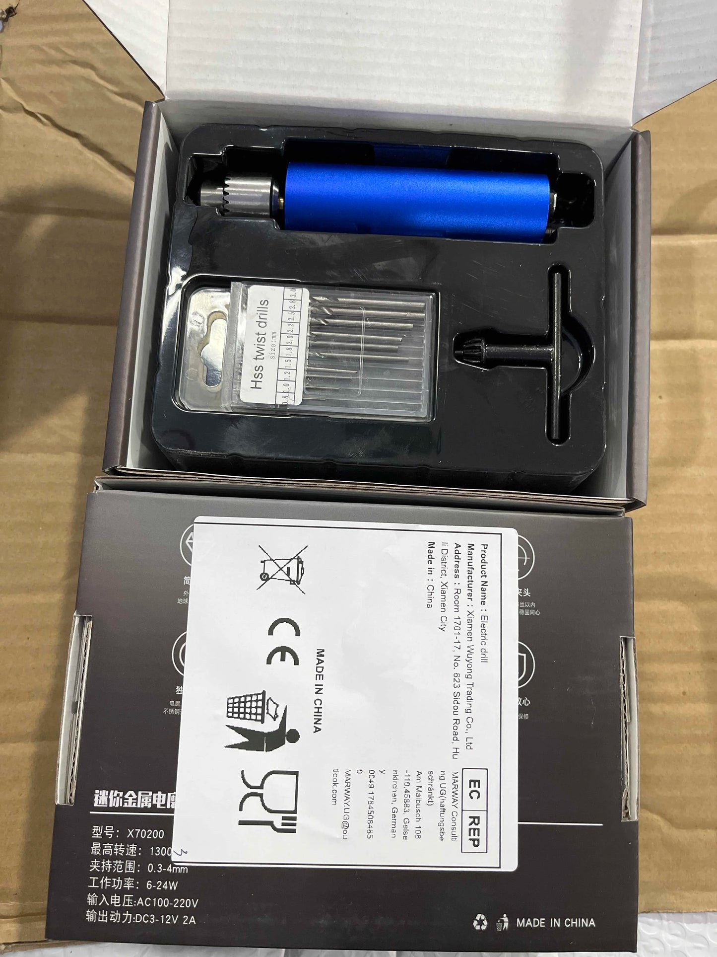 Mini Perceuse Électrique 0.3-4mm – 4000-13000RPM, Outil Rotatif pour Bricolage, Bois, Bijoux