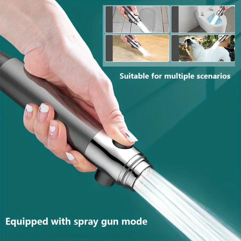 Pommeau de Douche Haute Pression - 3 Modes, Filtre Purifiant, Brosse de Massage Intégrée, Économie d'Eau