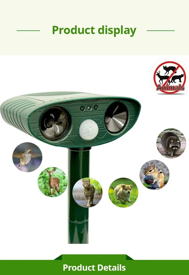 Répulsif Ultrason Solaire – Anti-Chats, Chiens & Animaux Nuisibles