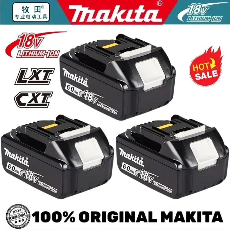 Batterie Makita 18V 6.0Ah - 100% Originale, Rechargeable, Compatible BL1830, BL1840, BL1850, BL1860B