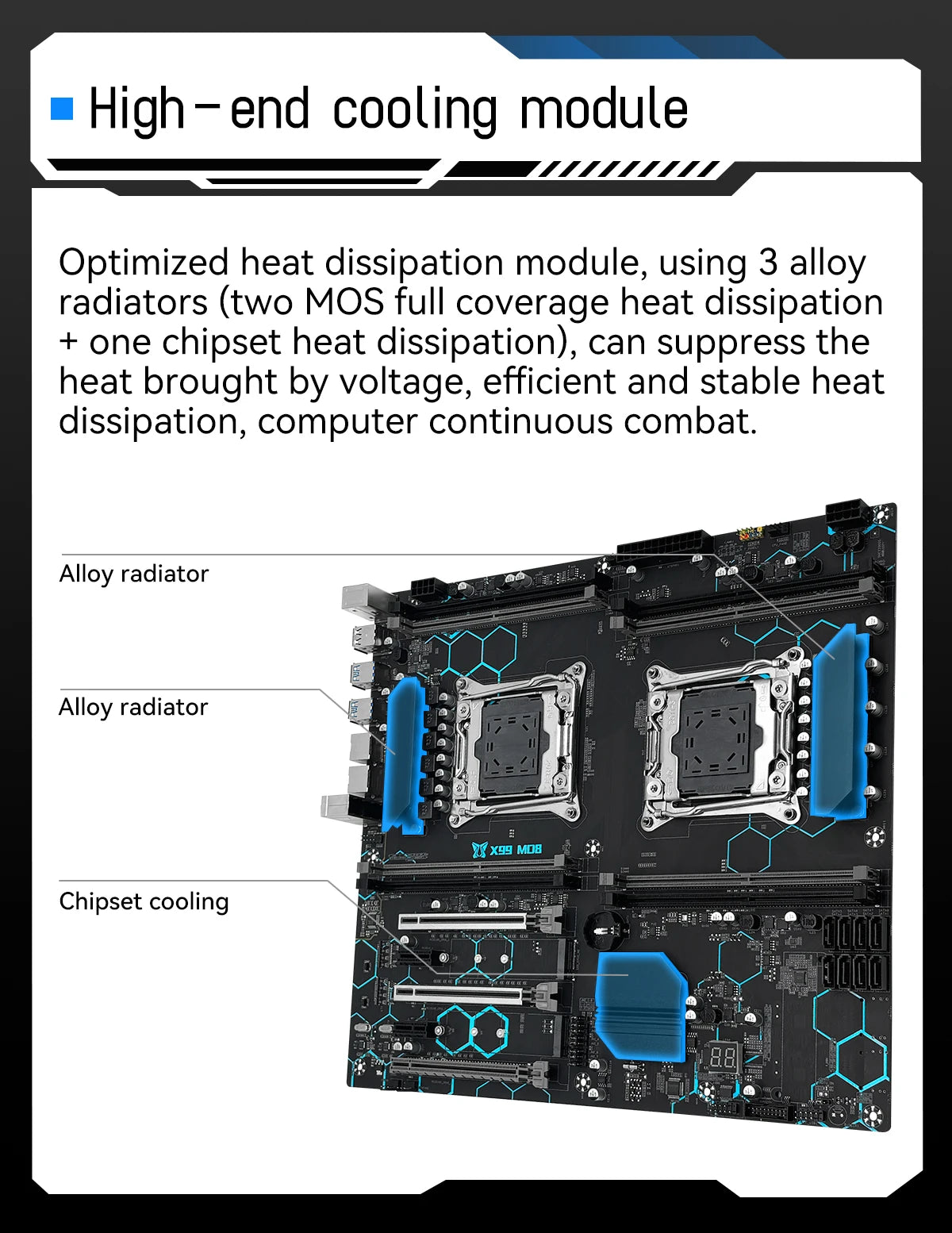 Carte Mère MACHINIST X99 MD8 - LGA 2011-3, Support Dual CPU Xeon V3/V4, DDR4, NVMe M.2, E-ATX