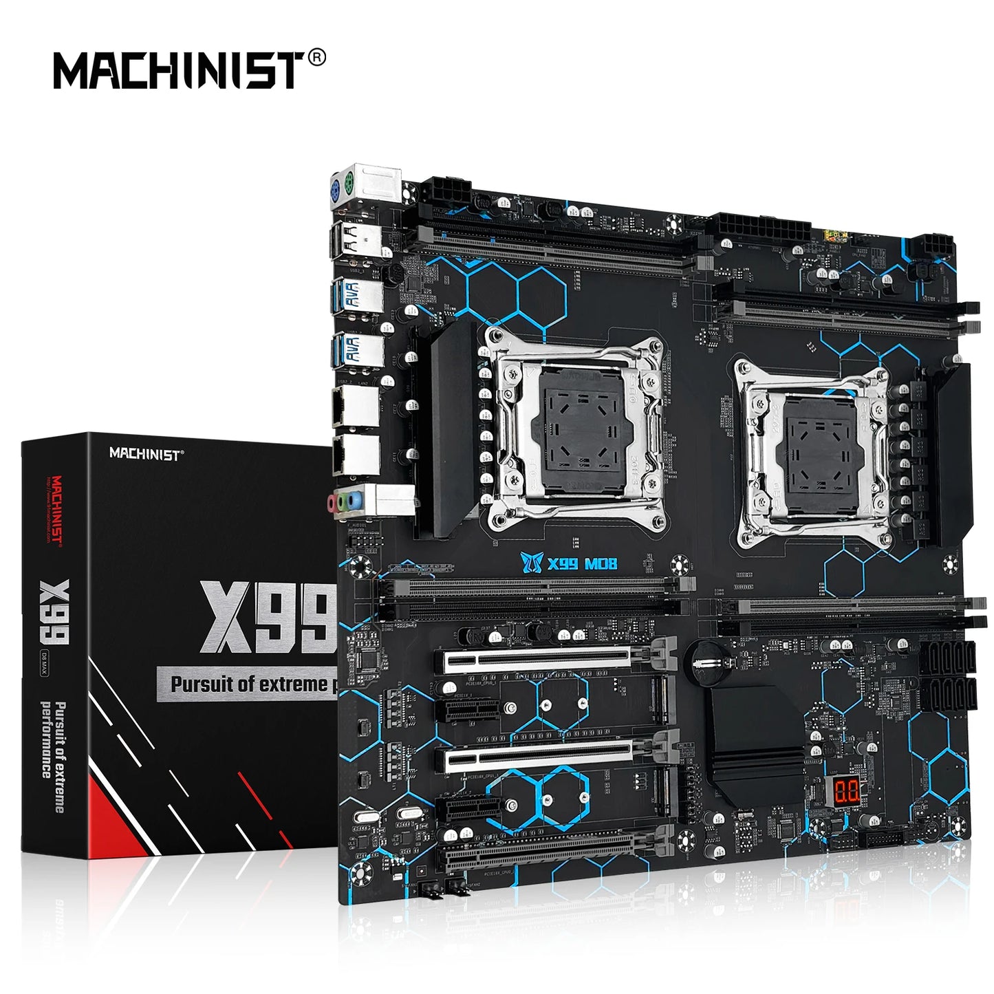 Carte Mère MACHINIST X99 MD8 - LGA 2011-3, Support Dual CPU Xeon V3/V4, DDR4, NVMe M.2, E-ATX