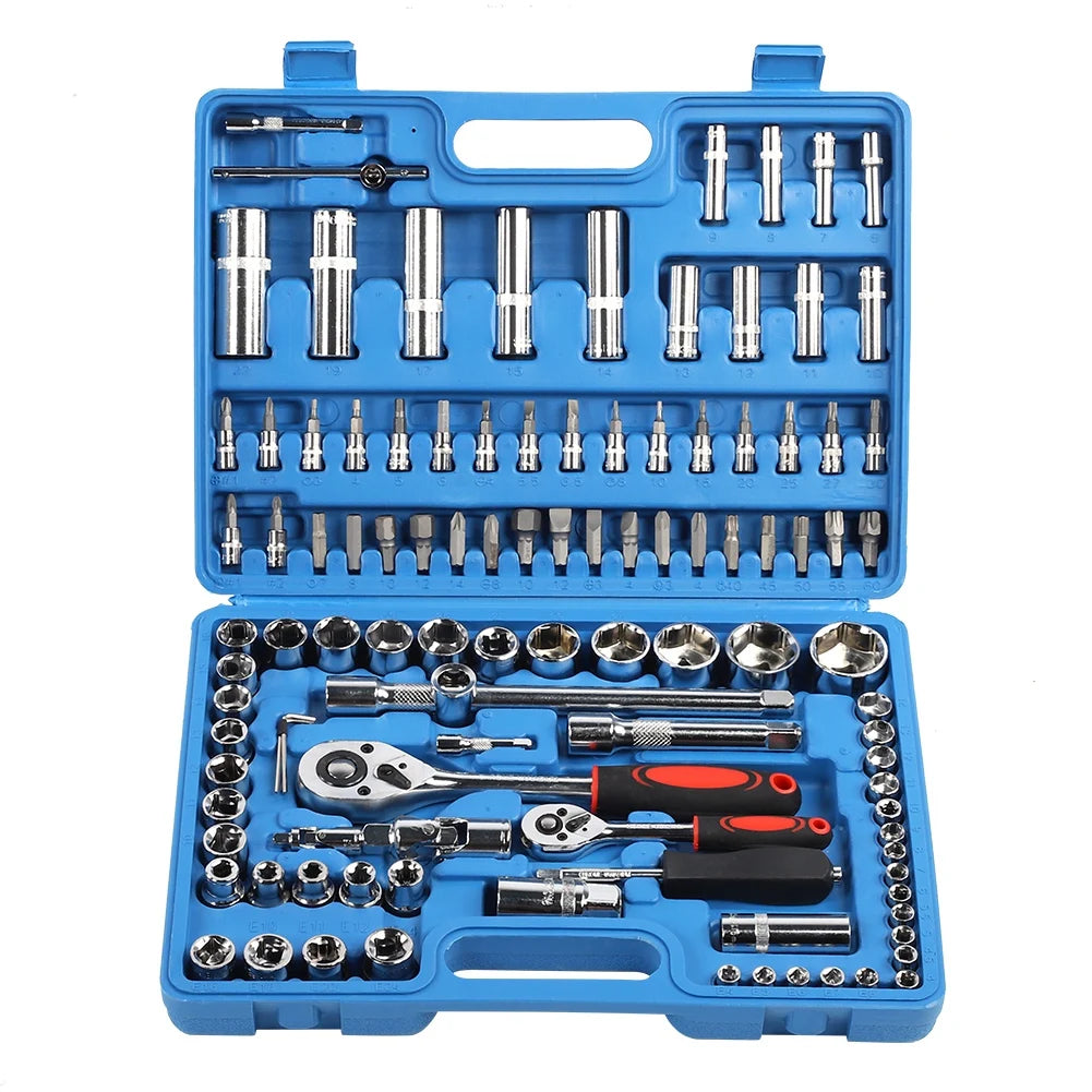 Coffret Clés à Cliquet & Douilles 108 Pièces – Outils de Réparation Auto & Bricolage !