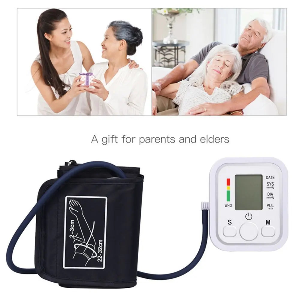 Tensiomètre Électronique de Bras - Moniteur de Pression Artérielle, Fréquence Cardiaque & Pouls, Automatique & Médical
