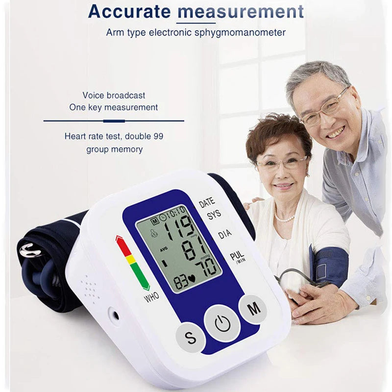 Tensiomètre Électronique de Bras - Moniteur de Pression Artérielle, Fréquence Cardiaque & Pouls, Automatique & Médical