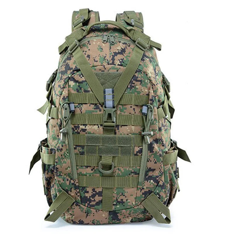 Sac à Dos Tactique 40L - Randonnée, Camping, Trekking, Pêche & Activités Outdoor, Système MOLLE & Réfléchissant