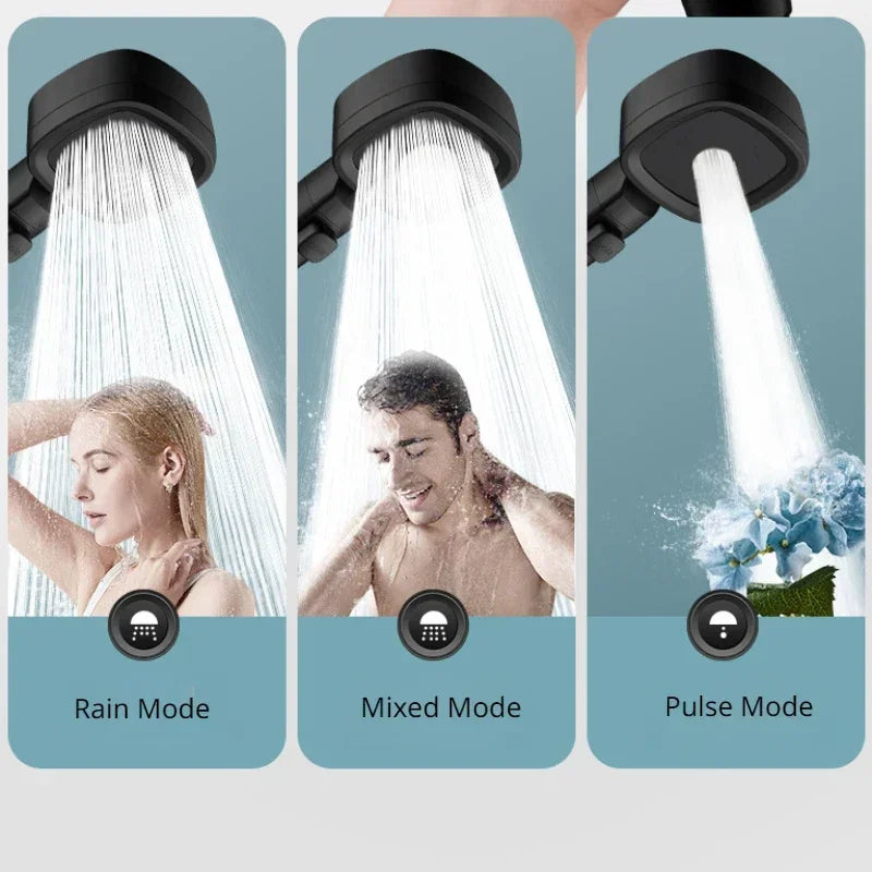 Pommeau de Douche Haute Pression - Économie d'Eau, 3 Modes de Jet, Arrêt à Une Touche, Massage Relaxant