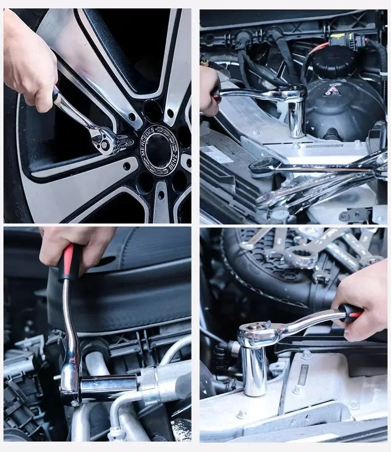 Kit de Douilles à Cliquet 12 Pièces – Outil Indispensable pour la Réparation Auto & Bricolage