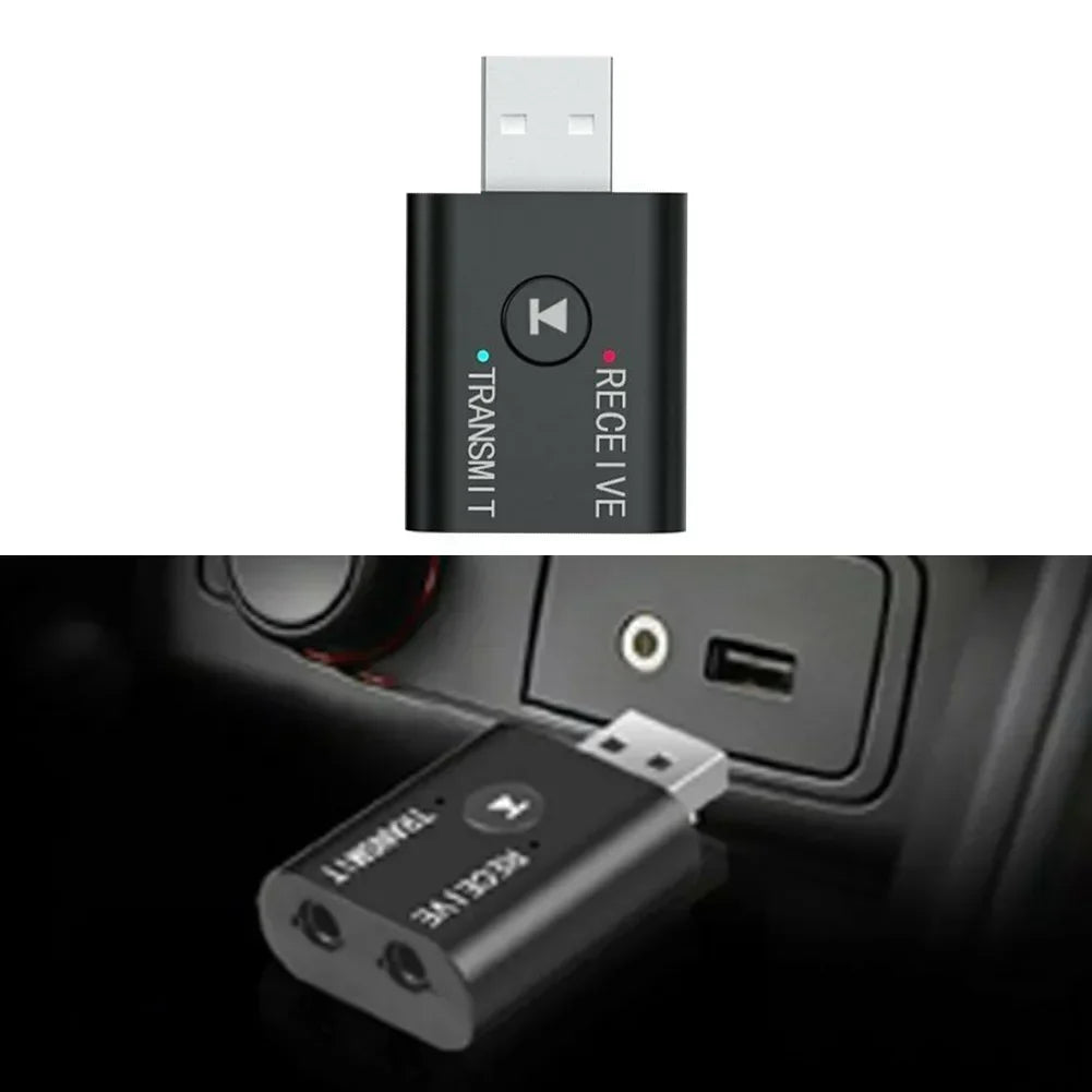 Adaptateur Audio Bluetooth 5.0 USB - Récepteur & Émetteur 2-en-1, AUX 3.5mm, TR6, Sans Fil pour Maison & Voiture