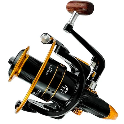 Moulinet Spinning à Bobine Métallique - Séries 1000-7000, Frein Puissant 10kg, Pêche en Eau Douce & Mer