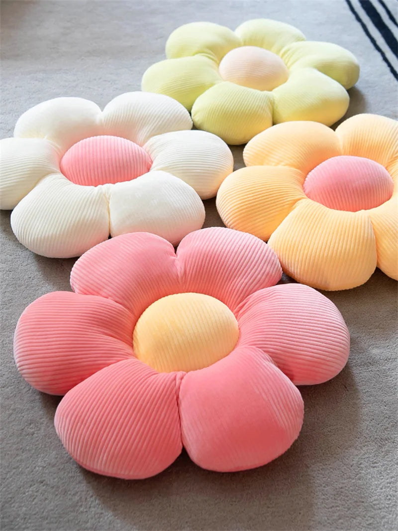 Coussin Fleur en Peluche - Décoration Féminine, Coussin de Siège en Forme de Fleur, Chambre d’Enfant, Salon & Baie Vitrée