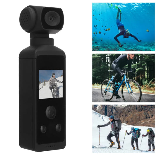Caméra de Poche 4K HD - Objectif Rotatif 270°, Stabilisation Anti-Tremblements, WiFi, Micro Intégré, Clip pour Sports & Vlog