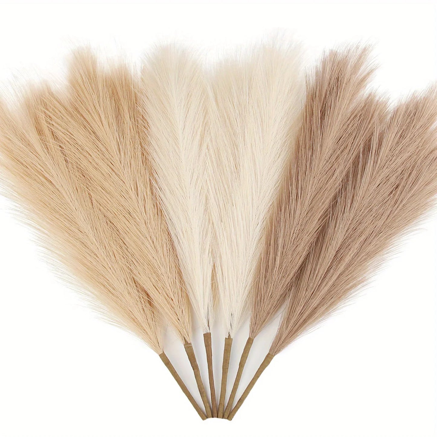 Lot de 6 Plumes de Herbe de Pampa Artificielle - Décoration Florale pour Maison, Mariage, Noël & DIY